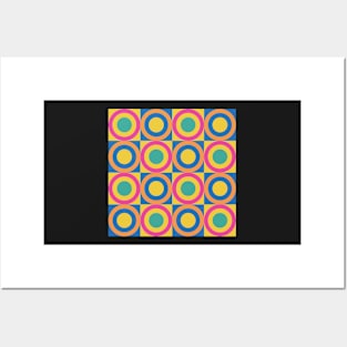 retro geometrical colorful pattern Posters and Art